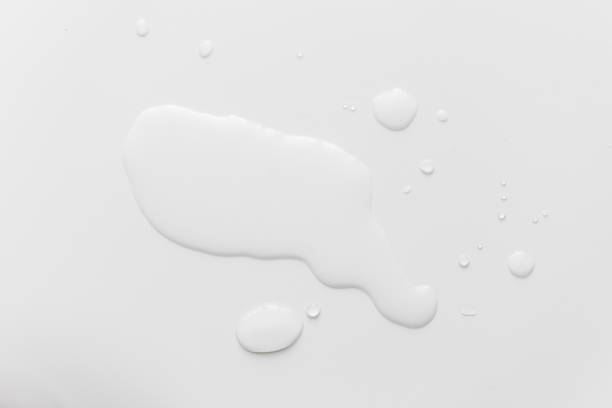 istock Water drops on white background, top view 1394940398