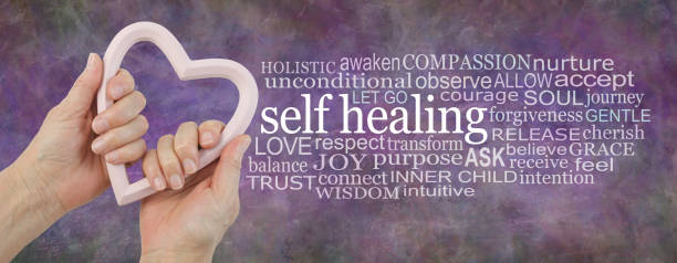 istock Heart-felt Self-healing word cloud background banner 1394942412