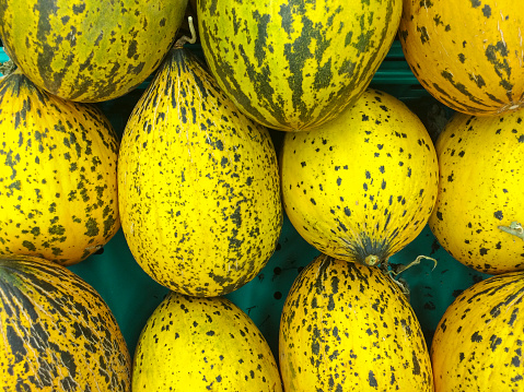 Ripe melons on farm market