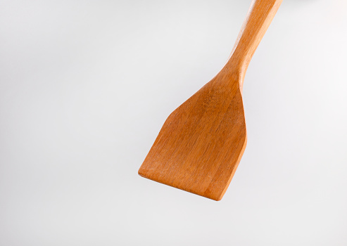 Wooden kitchen Spatula isolated on white background