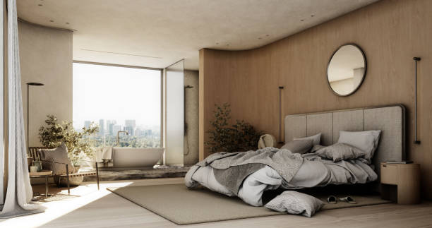 istock Modern Japandi Style Owner's Bedroom 1394947029
