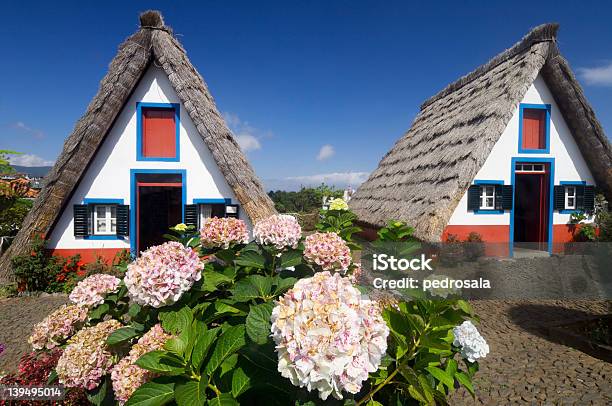 Houses In Madeira Island Stock Photo - Download Image Now - Architecture, Atlantic Islands, Blue