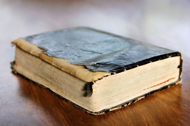 Tattered Old Vintage Holy Bible stock photo