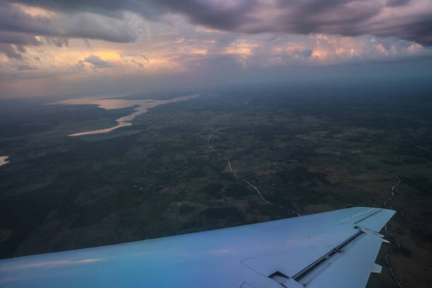 View of tropical forest in Guatemala  from airplane