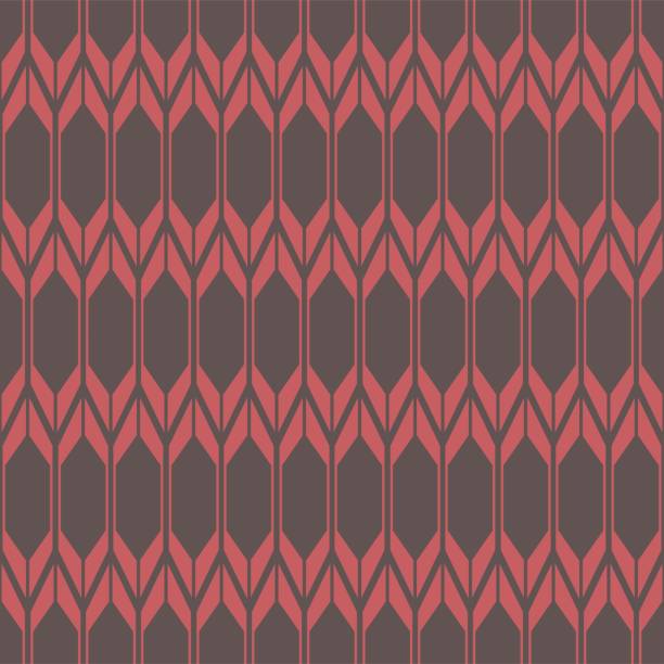 Ethnic red herringbone chevron seamless pattern Vector red color african ethnic herringbone, chevron, hexagon geometric shape seamless pattern background. Use for fabric, textile, interior decoration elements, upholstery, wrapping. red cushion covers stock illustrations