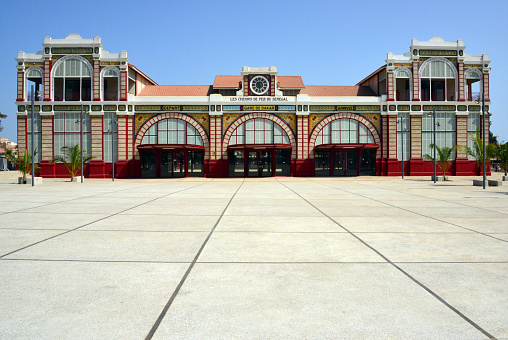 Dakar, Senegal: central train station, place du Tirailleur - colonial building completed in 1914 for the Dakar-Niger railway line and the Saint-Louis line, now serves mostly regional trains including the Regional Express Train (TER Dakar-AIBD) which connects Dakar to Blaise-Diagne International Airport via Diamniadio.