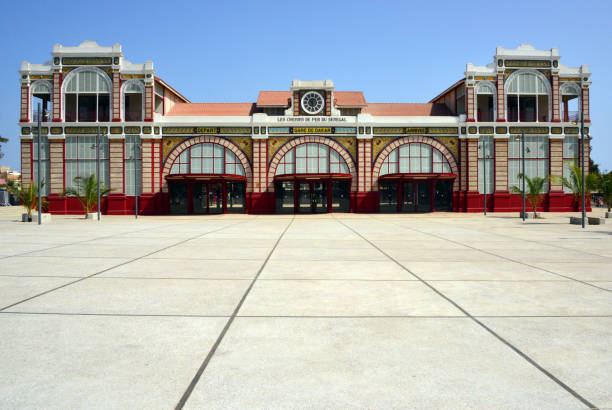 Dakar central train station (1914) - French colonial architecture, Senegal stock photo