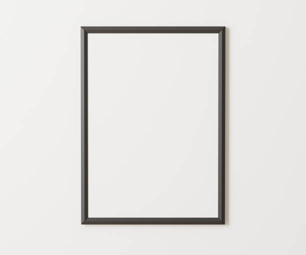 istock Black frame mockup on white wall, 3:4 ratio, 30x40 cm, 18x24