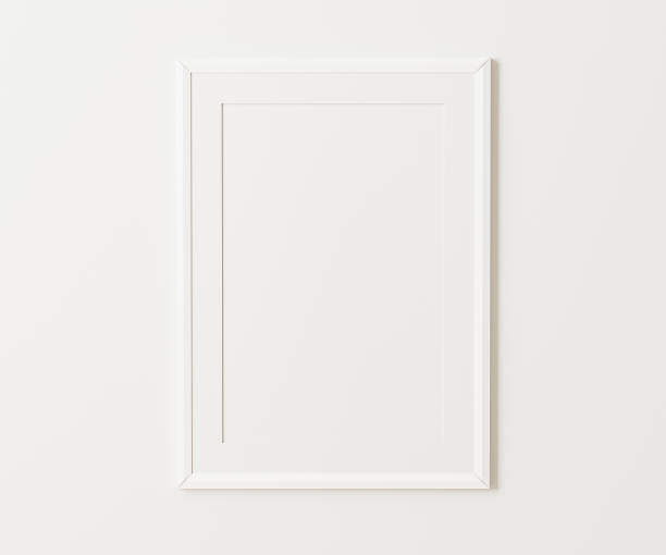 istock White portrait frame with mat mockup on white wall, 3:4 ratio, 30x40 cm, 18x24