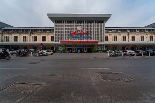 Ha Noi Railroad Station, an ancient station with French architecture - Ha Noi city, North Vietnam