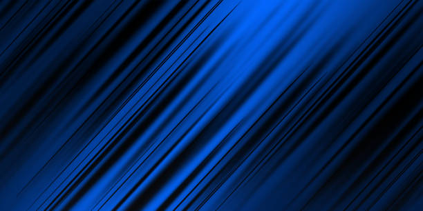 istock Diagonal blue line flow shiny blurred surface background realistic illustration. Bright futuristic stripes spotlight energy gradient light geometric structure 1394969780