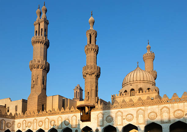 vue sur la mosquée al-azhar university et la mosquée, le caire, égypte - al azhar photos et images de collection