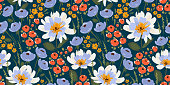 istock Floral seamless pattern. Vector design for paper, cover, fabric, interior decor and other 1394970570