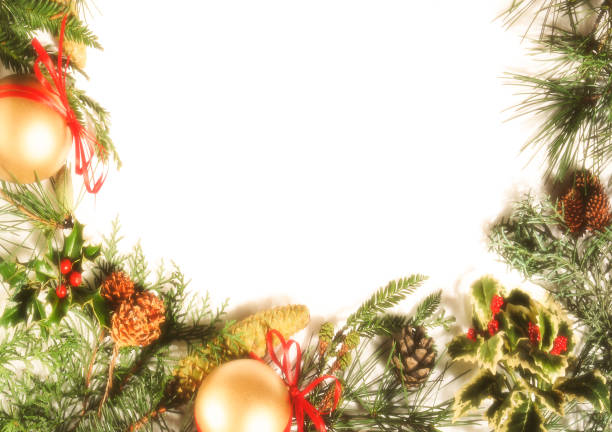 istock Christmas frame with pine cones, decorations and a white space where you can write 1394975398