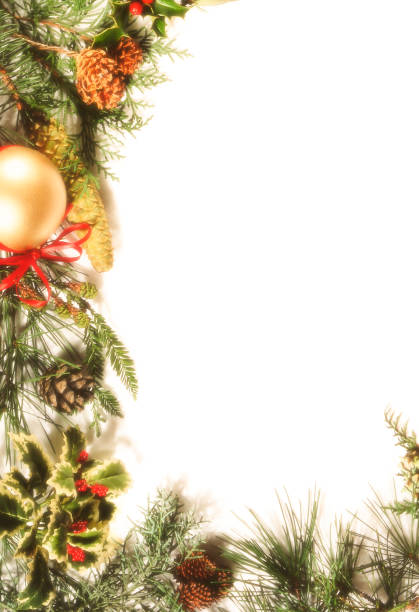 istock Christmas frame with pine cones, decorations and a white space where you can write 1394976586