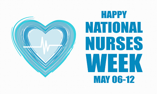 National Nurses Week background. Thank you, nurses holiday concept. Background, banner, card, poster with text inscription. Vector EPS-10