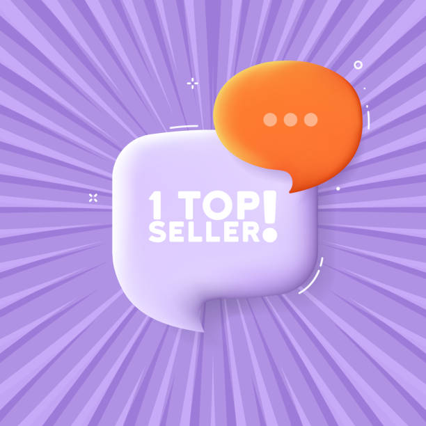 1 top seller. Speech bubble with 1 top seller text. 3d illustration. Pop art style. Vector line icon for Business and Advertising 1 top seller. Speech bubble with 1 top seller text. 3d illustration. Pop art style. Vector line icon for Business and Advertising. celebrity endorsements stock illustrations
