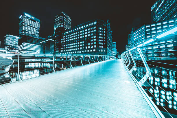 istock Canary Wharf district at night, London, UK 1394977844