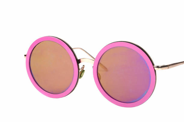 istock Purple retro glasses on a white background. Round sunglasses. 1394981542