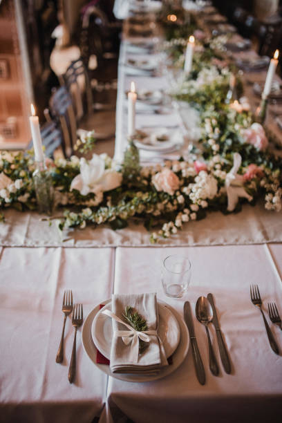 istock Decoration for special occasions. Beautiful table decoration with flowers. Rustic decoration. Wedding decoration. 1394987207