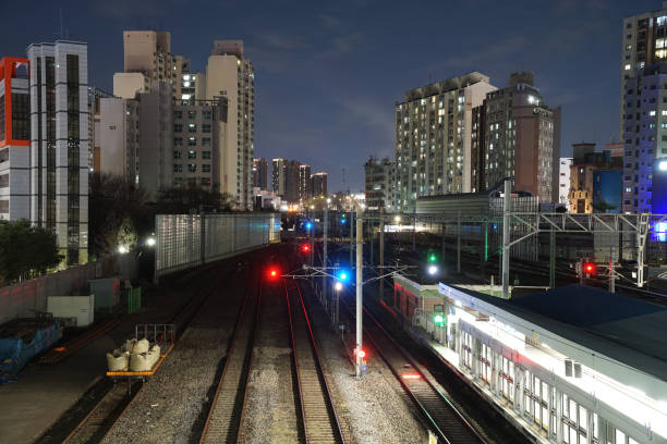 istock Night view around Guro-gu, Seoul 1394988263
