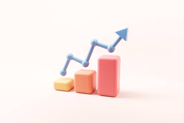 istock Graph up arrow on growth success. Progress way and forward achievement creative concept, 3d render. 1394988336
