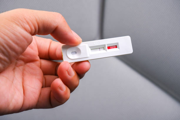 istock Covid-19 negative test result with SARS CoV-2 Rapid antigen test kit (ATK) card 1394998458