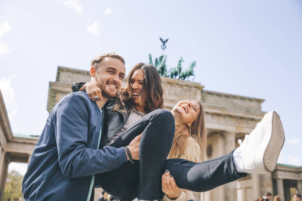 istock Multi ethnic group of friends on vacation 1395000063