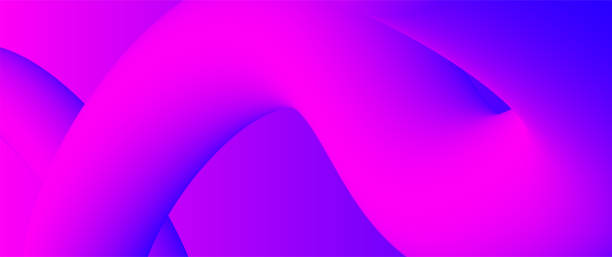 istock Abstract wavy fluid 3d shape with bright pink and purple colors gradient in futuristic simple minimal modern style, dynamic motion. Vector illustration background 1395004874