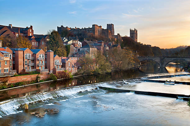Durham at dusk, UK Durham is a city in north east England. It is within the County Durham local government district, and is the county town of the larger ceremonial county. It lies to the south of Newcastle upon Tyne, Chester-le-Street and Sunderland and to the north of Darlington. dyrham stock pictures, royalty-free photos & images