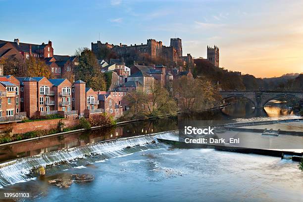 Durham At Dusk Uk Stock Photo - Download Image Now - County Durham - England, House, Castle