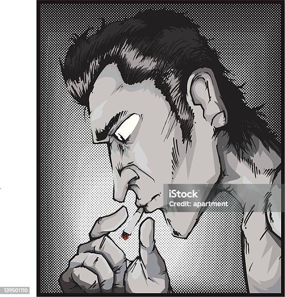 The Smoking Man Stock Illustration - Download Image Now - Adult, Black And White, Black Color