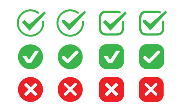 zaznacz ikonę ustaw projekt wektorowy. ilustracja stockowa w prostym płaskim stylu - checkbox check mark symbol expressing positivity stock illustrations