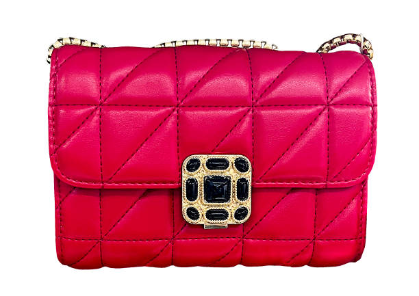 istock Red women's neat bag with handle isolation on white background 1395019818