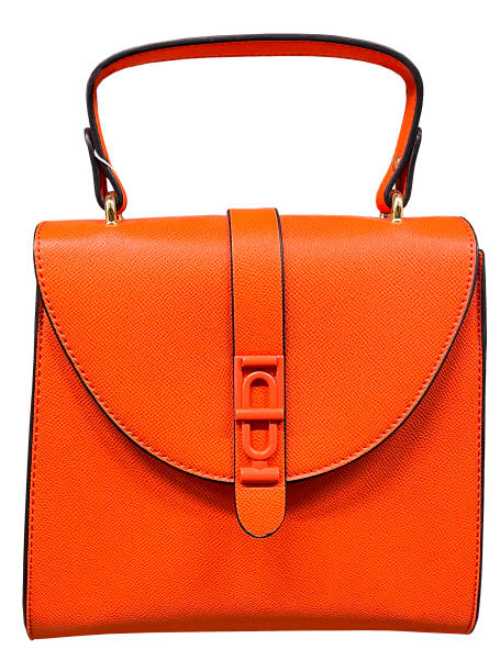 istock Orange women's neat bag with handle isolation on white background 1395019836