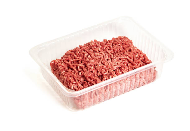 istock Raw minced meat in a transparent plastic container isolated 1395021032