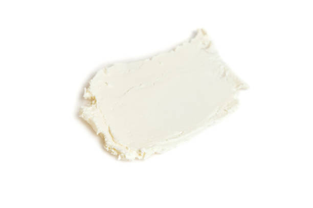 A smear of whipped mascarpone cream cheese stock photo