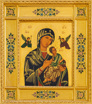 Monopoli - The painting of Madonna - (Our Lady of Perpetual Help) in the church Chiesa di San Francesco d Assisi by unknown aritst.