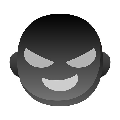 Bad guy face isolated vector illustration.