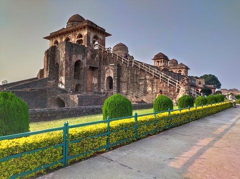 Mandu or Mandavgad is an ancient city in the present-day Mandav area of the Dhar district. It is located in the Malwa and Nimar region of western Madhya Pradesh, India, at 35 km from Dhar city. In the 11th century, Mandu was the sub division of the Tarangagadh or Taranga kingdom. This fortress town on a rocky outcrop about 100 km (62 mi) from Indore is celebrated for its architecture.