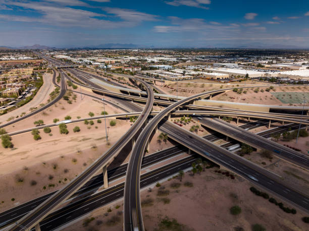 istock Drone Shot of Freeway Interchange in Phoenix, Arizona 1395029429