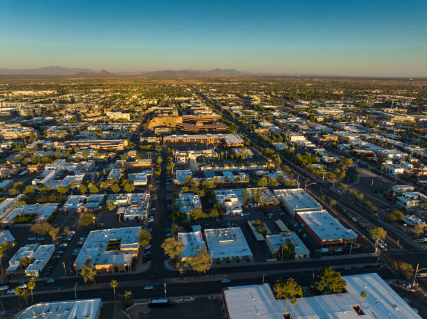 istock Evening Sunlight on Scottsdale, AZ - Drone Shot 1395029473