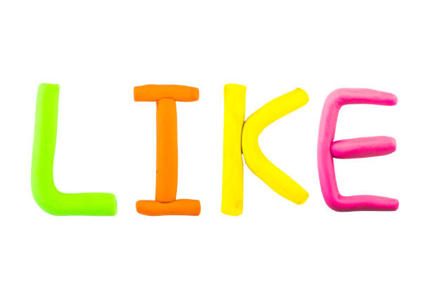 message like Funny plasticine alphabet letters on white background Clipping path