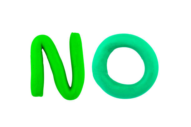 istock message no you Funny plasticine alphabet letters on white background Clipping path 1395031981