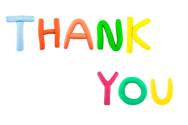 istock message Thank  you Funny plasticine alphabet letters on white background Clipping path 1395032014