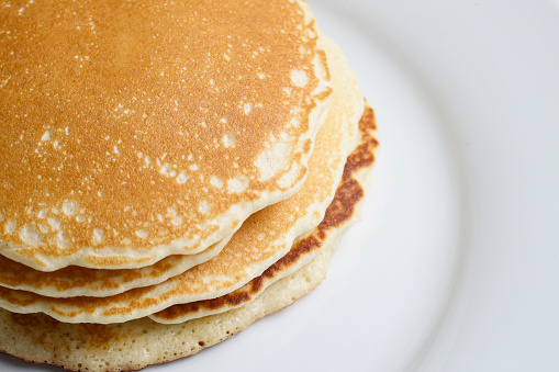 a stack of homemade pancakes