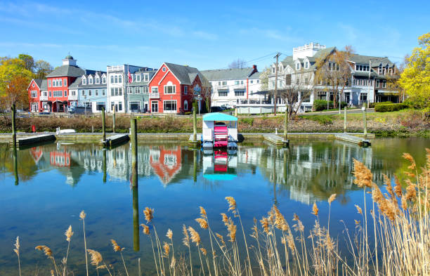 Spring in Milford, Connecticut stock photo