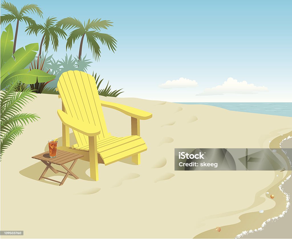 Chaise sur la plage - clipart vectoriel de Retraite libre de droits