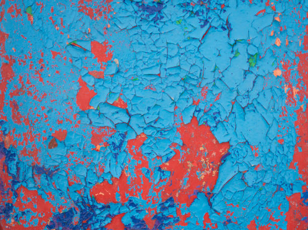 Texture of old blue and red paint