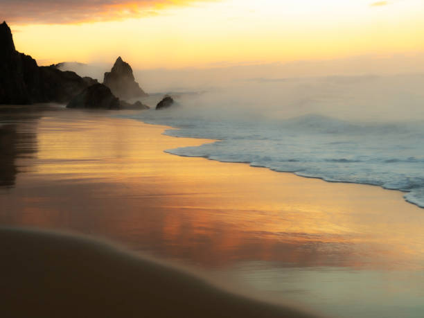 istock Mystical sunrise on beach 1395047292
